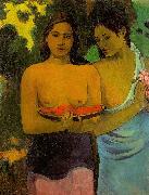 Paul Gauguin Two Tahitian Women with Mango USA oil painting artist